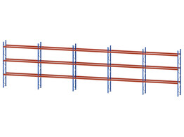 Palletstelling Stow NP - 6 staanders 5300x1100x120mm - 24 000kg   30 liggers 4000x160mm