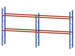 Palletstelling VAMM-RACK - 3 afgeschenen staanders 3500-4000x1100mm - 8 liggers 3600x110x50mm