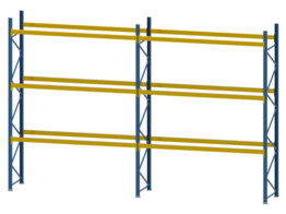 Palletstelling Nedcon NP - 3 staanders 4500x1100x120mm   12 liggers L-plate 3300x110x50mm
