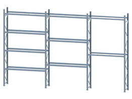 Palletstelling Polypal - 4 staanders 5000x800x85   4 liggers 2400x80x40   14 liggers 2700x100x50