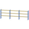 Palletstelling Esmena - 4 blauwe staanders 3650x1000x100mm   18 gele liggers 3600x75x40mm