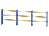 Palletstelling Esmena - 4 blauwe staanders 3650x1000x100mm   18 gele liggers 3600x75x40mm
