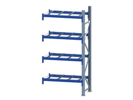 Aanbouwmodule Schaefer - 2800Hx1300Bx800D - 4 liggerniveaus 2500kg - roosters