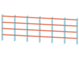 Palletstelling Redirack - 7 staanders 7570x1050x83mm   48 liggers 3600x150x50mm