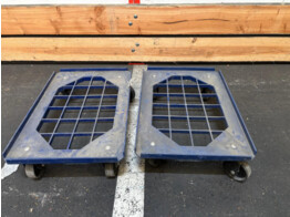 Rolplateau 2 stuks - 2 zwenkwielen   2 vaste wielen 420x620x180mm